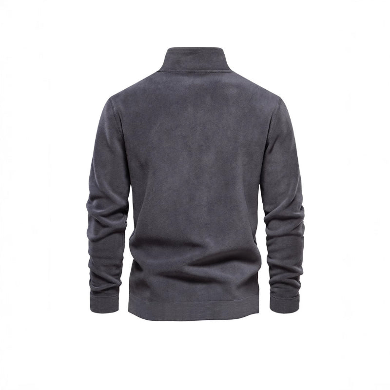 Simple Casual Stand Collar Pullover Sweater - grey