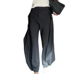 High Waist Draped Wide Leg Suit Pants
