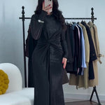 Metallic Maxi Dress With Twist Front Detail And Long Sleeves