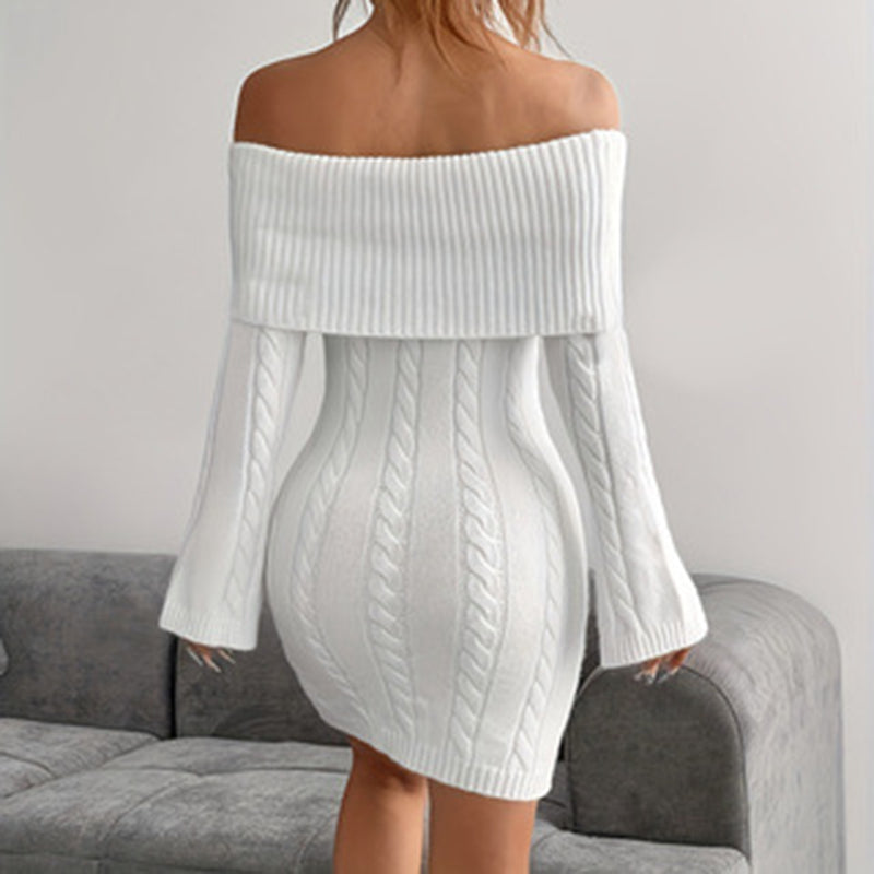 Off Shoulder Long Sleeve Mini Club Dress