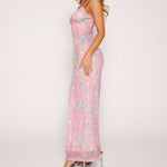 Suspender Skirt Vacation Beach Long Dresses - pink