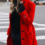 Single Breasted Stand Collar Woolen Coat