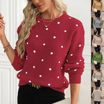 Polka Dot Print Pullover Sweater