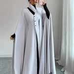 Light Grey Longline Cloak Maxi Dress