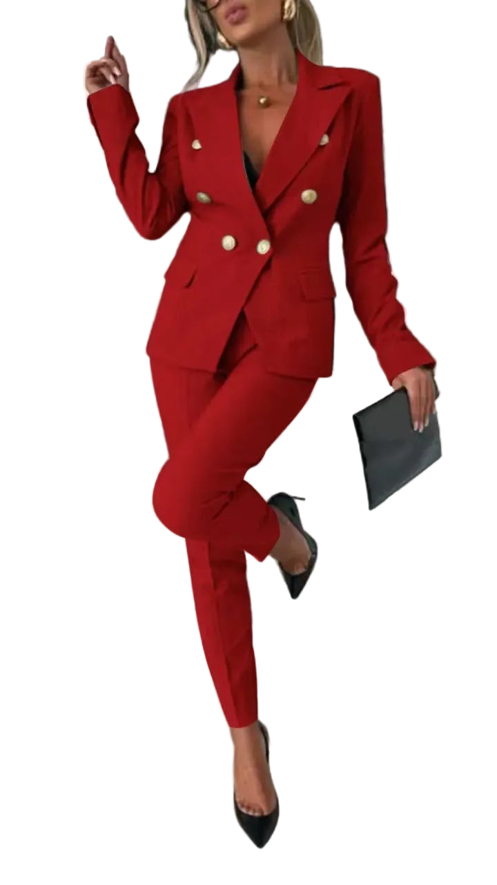 Chic Slim Lapel Double-Breasted Suit