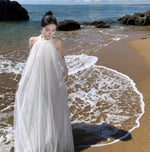 French-style Halter Light Wedding Gown