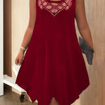 Sleeveless Commuter Dress - wine red