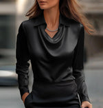 Elegant Long-Sleeve Commuter Blouse