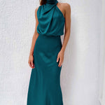 Sleek Sleeveless Summer Midi Dress -teal