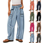 Y2K Wide-leg Pants With Pockets