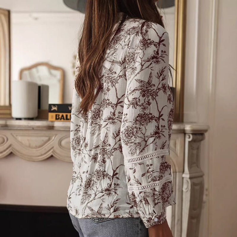 Elegant V-neck Puff Sleeve Blouse