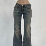 Flared jeans on a white background
