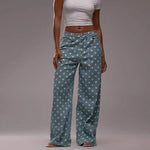 Casual Polka Dot Mid-rise Non-stretch Jeans