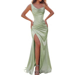 Elegant Sage Green Satin Maxi Dress ✨