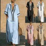 Short Sleeve Top And Wide Leg Pants Two Piece Set