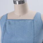 Denim Blue Sleeveless Strappy Maxi Dress