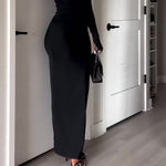 Sexy Long Sleeve Halter Maxi Dress