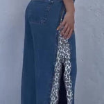 Leopard Print Zip-up Jeans