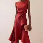 Sleeveless A-line Waist Twist Midi Dress