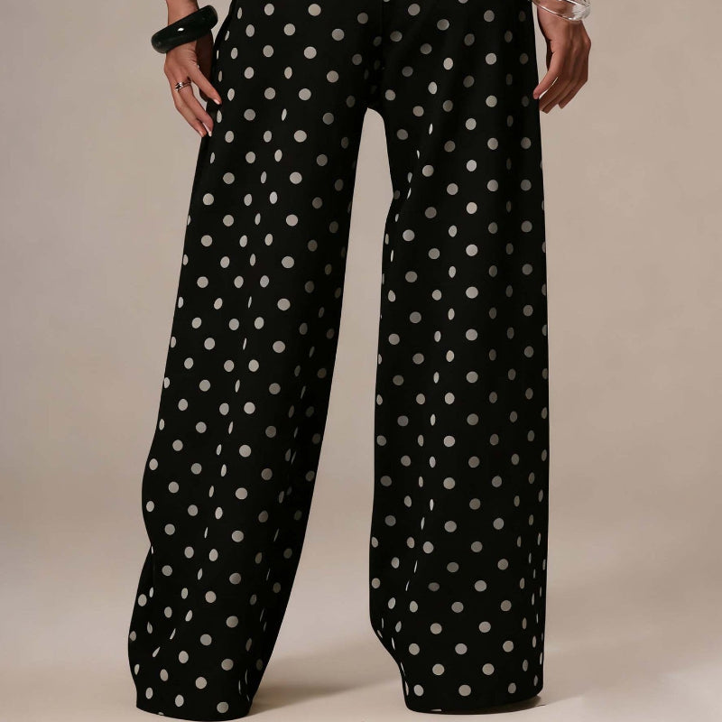 Casual Polka Dot Mid-rise Non-stretch Jeans