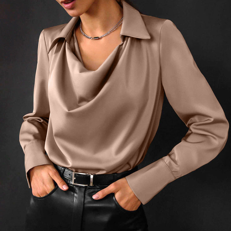 Elegant Long-Sleeve Commuter Blouse