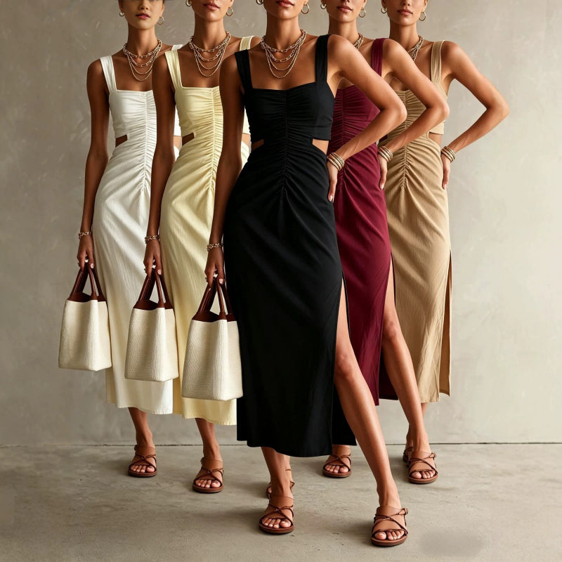 Strap-style Fashionable And Elegant Midi Dress
