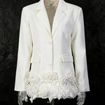 Elegant Three-dimensional Floral Loose-fitting Blazers