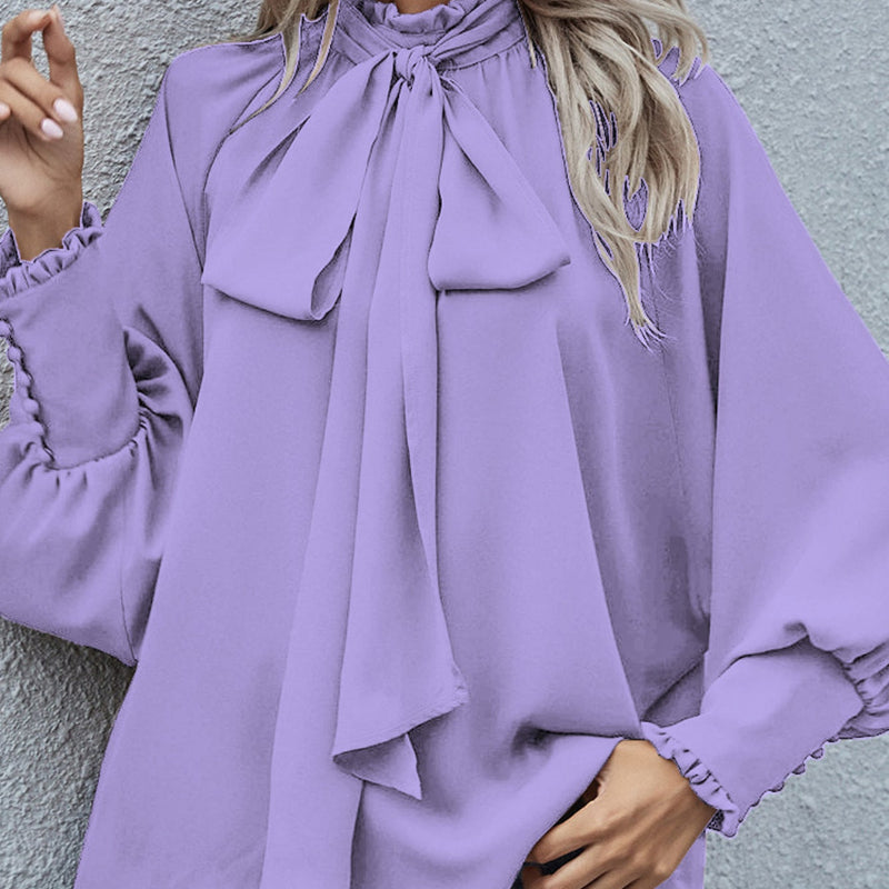 Chic Long Puff Sleeve Loose Blouse