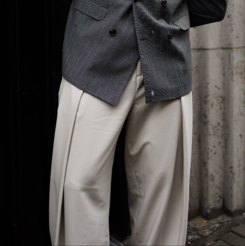 High-waisted Pleated Casual Pants