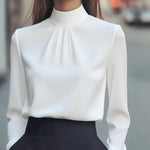 Elegant Pleated Long-Sleeve Shirt