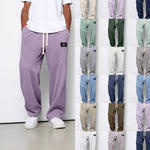LooseDrawstring Pockets Sports Pants - navy blue