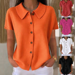 Turn-Down Casual Loose Fit Short Sleeve Shirt