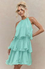Ruffled Hem Elegant Mini Party Dress