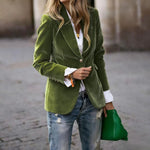 Luxe Velvet Single-Breasted Slim Fit Jacket