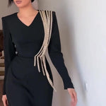 Long Sleeve Chain Maxi Dress