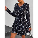 Stylish Figure-hugging Long-sleeve Layered Dress