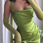 Elegant Pleated Suspender Maxi Dress