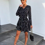 Stylish Figure-hugging Long-sleeve Layered Dress