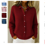 Long Sleeve Knitted Sweaters - red