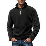 Simple Casual Stand Collar Pullover Sweater - black