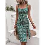 Boho Floral Tie-Shoulder Midi Dress