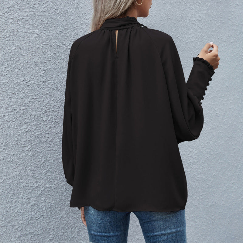 Chic Long Puff Sleeve Loose Blouse