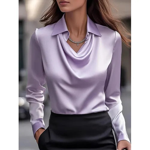Elegant Long-Sleeve Commuter Blouse