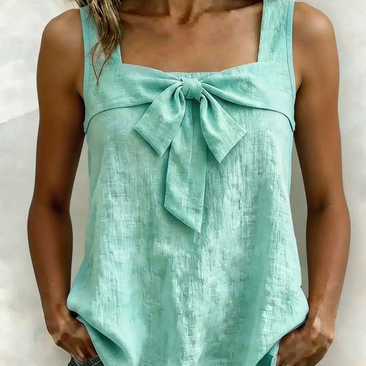 Square-Neck Tank Top - green