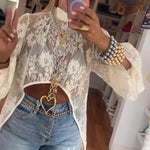 Round Neck Lace Short Front And Long Back Casual Top