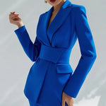 Sapphire Blue Suede Vintage 2-Piece Suit