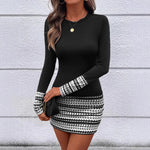 Elegant Patchwork Mini Dress