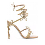 Snake Butterfly Rhinestone Flower Stiletto Heels