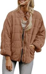 Zip-up Stand Collar Coat With Pockets