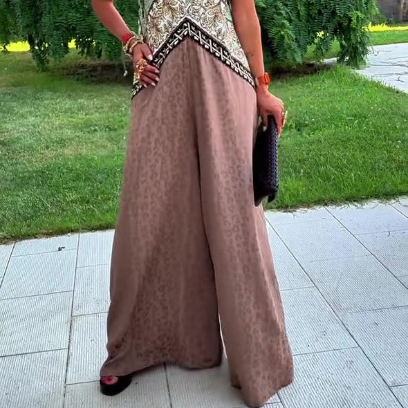 Ethnic Print Paneled Sleeveless Wide-Leg Jumpsuit